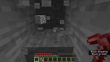 Mining with a netherite pickaxe