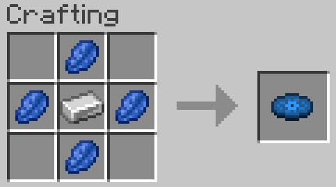 Blank Disc recipe: lapis lazuli + iron ingot