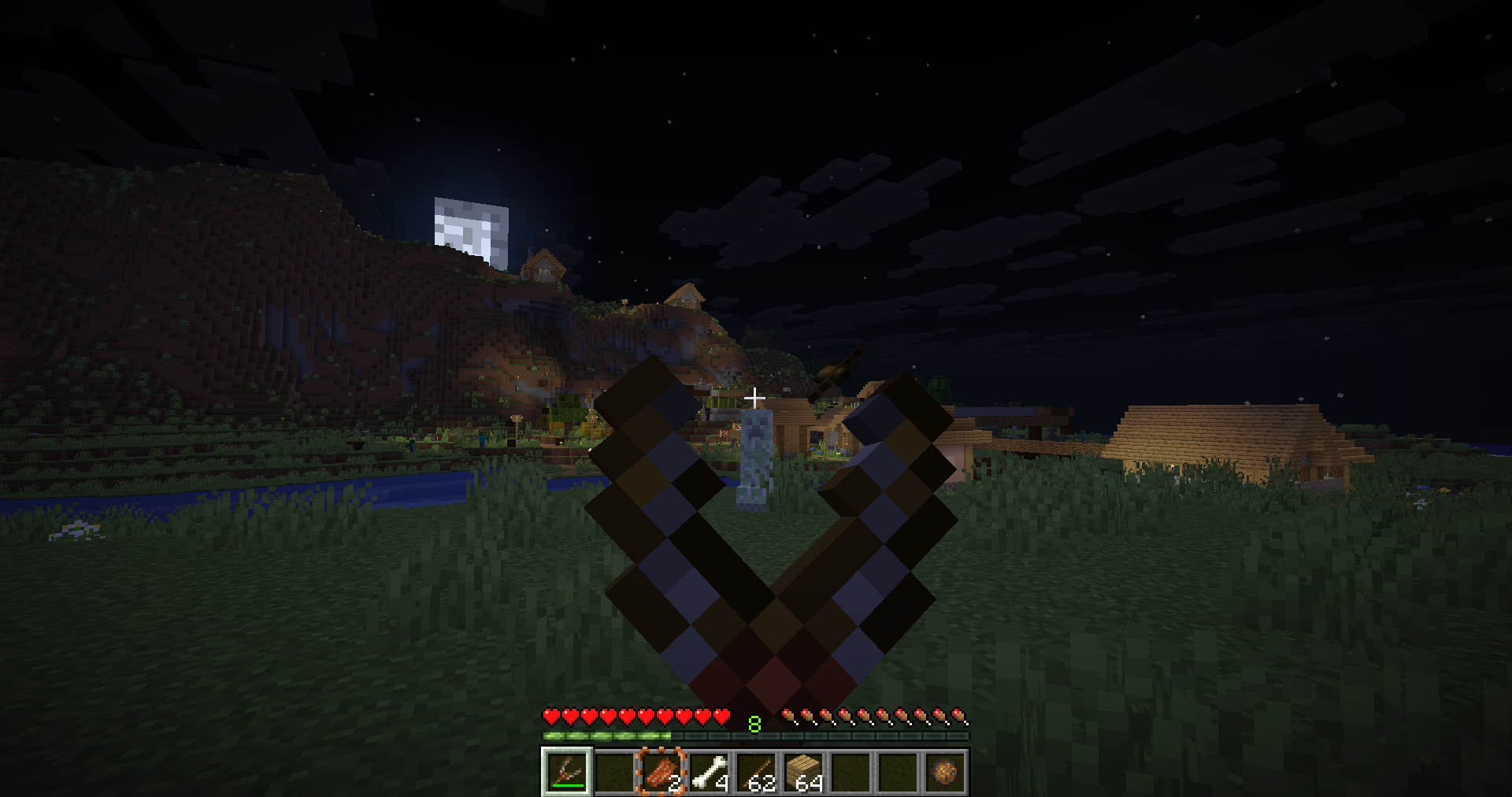 Using Slingshot to fight a Creeper