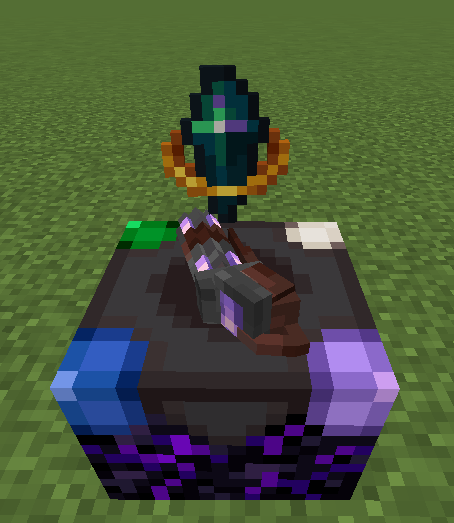 Cosmic table with gems and a nailcannon