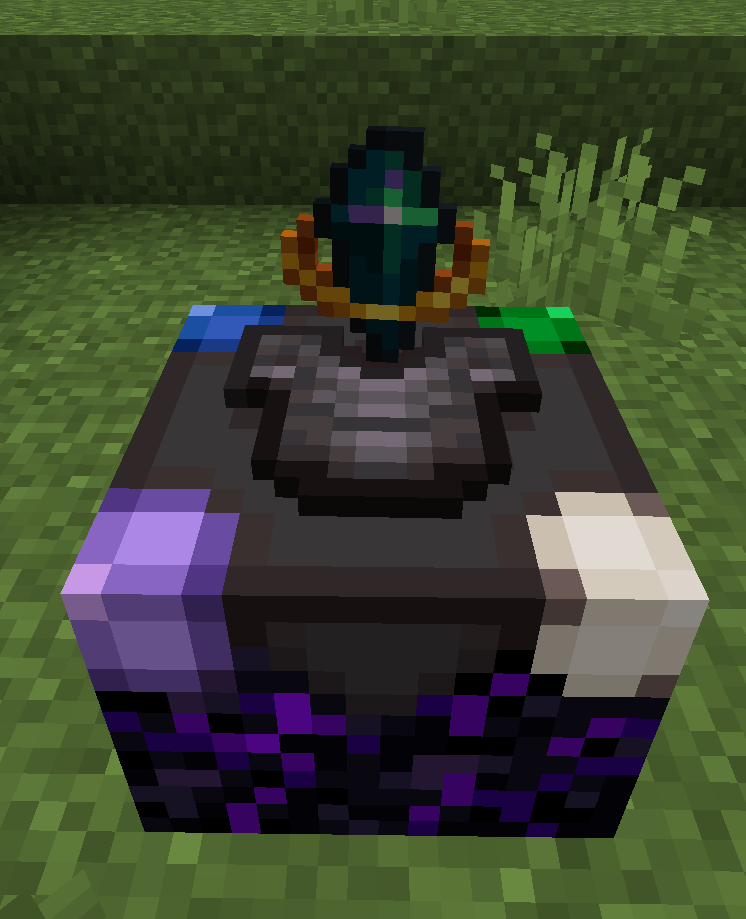 A cosmic table with a chestplate and gem