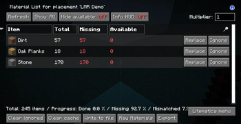 LitematicaMatReplace (LMR) — screenshot 1