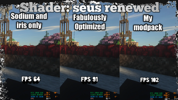 Test Fps Seus renewed: Sodium only vs FO modpack vs my modpack