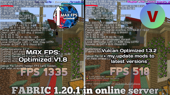 Test Fps: My modpack vs Vulcan (Vulcan Optimized)