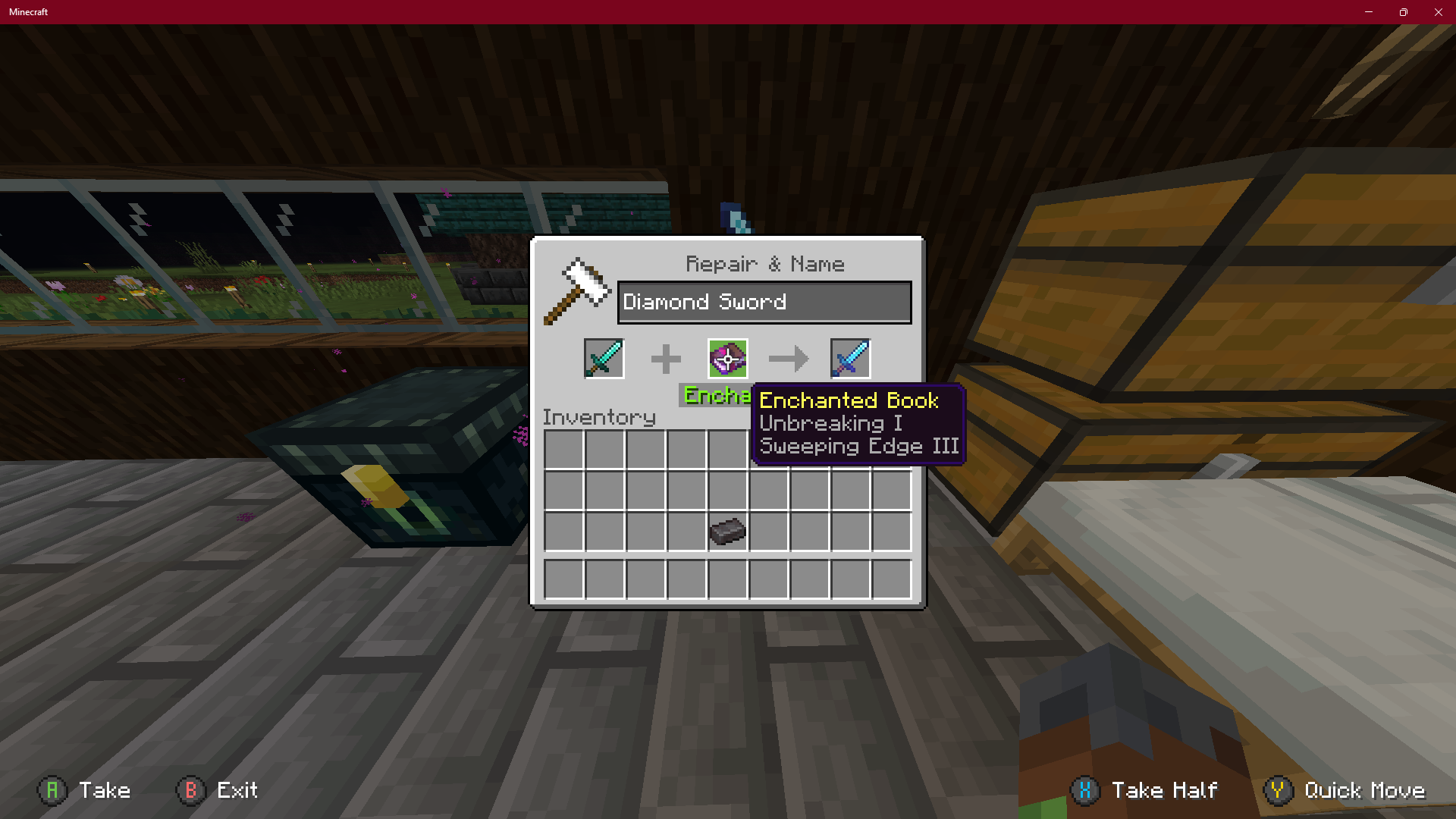 Sweeping Edge Book Results in Anvil Output on Bedrock Edition in Geyser