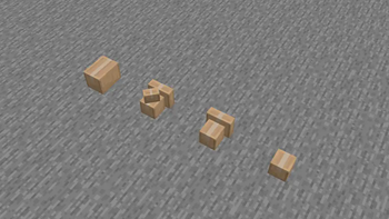 Placed cardboard boxes
