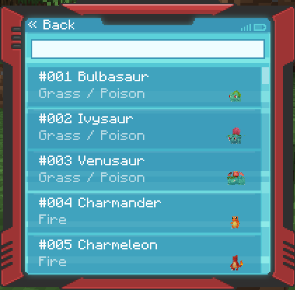 PokeInfo List
