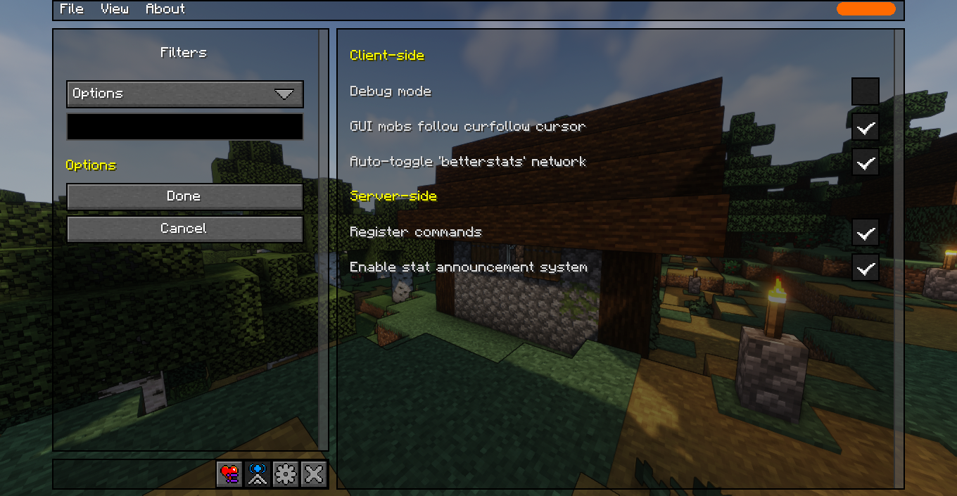 In-game config menu
