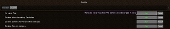 Menu config