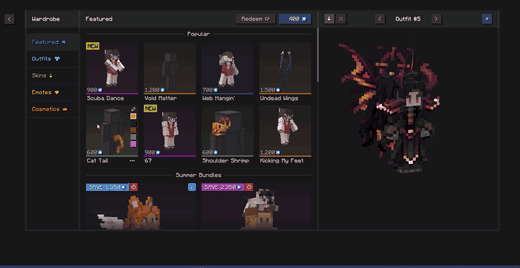 Switching outfits in the Essential wardrobe while the cosmetics follow Punchy's animated first-person arms