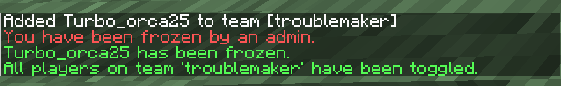 Freezing a team example