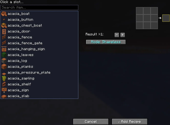 Easy UI to create your own recipes!