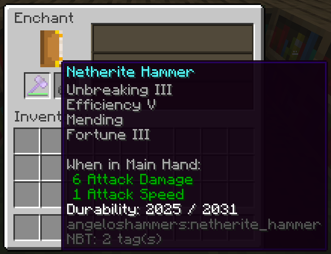 Hammer at Enchanting Table