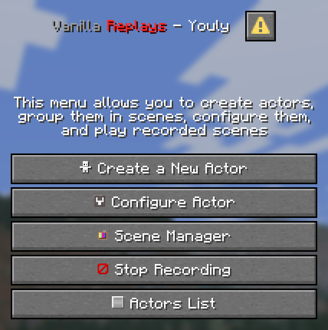 Vanilla Replays - Main Menu