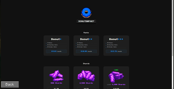 In-Game DonutSMP store