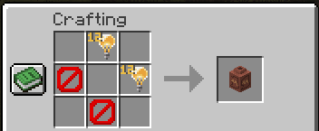 A crafting recipe showing the Light and Barrier blocks being used to make a pot with the logo
