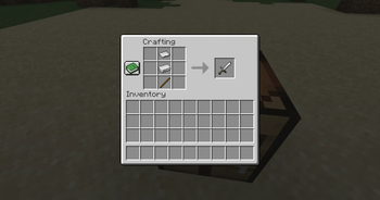 Crafting a iron sword.