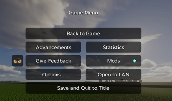 Game menu