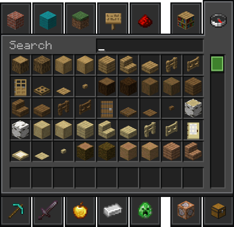 Creative Inventory Items Tab