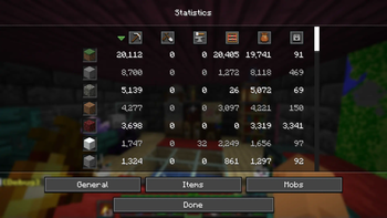 Statistics Screen In-game
