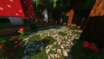 Mossy Cobble & Mossy Stone Bricks in Dark Oak Biome