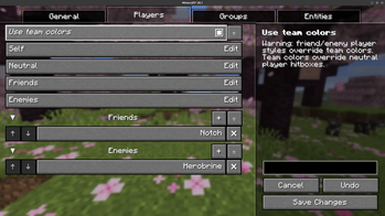 Players screen