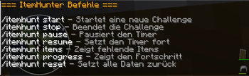 Item Hunt Befehle