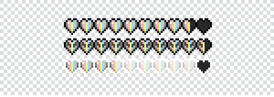 Banner showing the modified Hearts (Blinking, Half, Hardcore, etc).