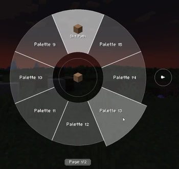 Quick Menu for quick palette selection