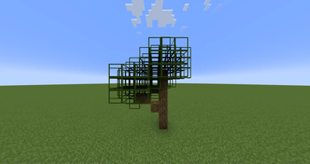 Oak tree with "NoLeaves" resourcepack