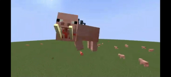 Biting pig is fully grown and transformed into Pigzilla!