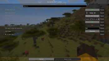 Config screen