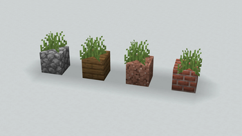 Grass placed on weird blocks