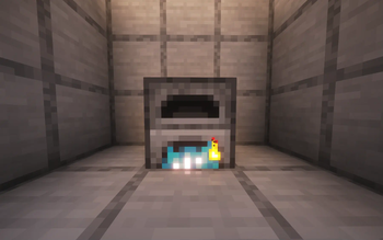 Blue furnace flame