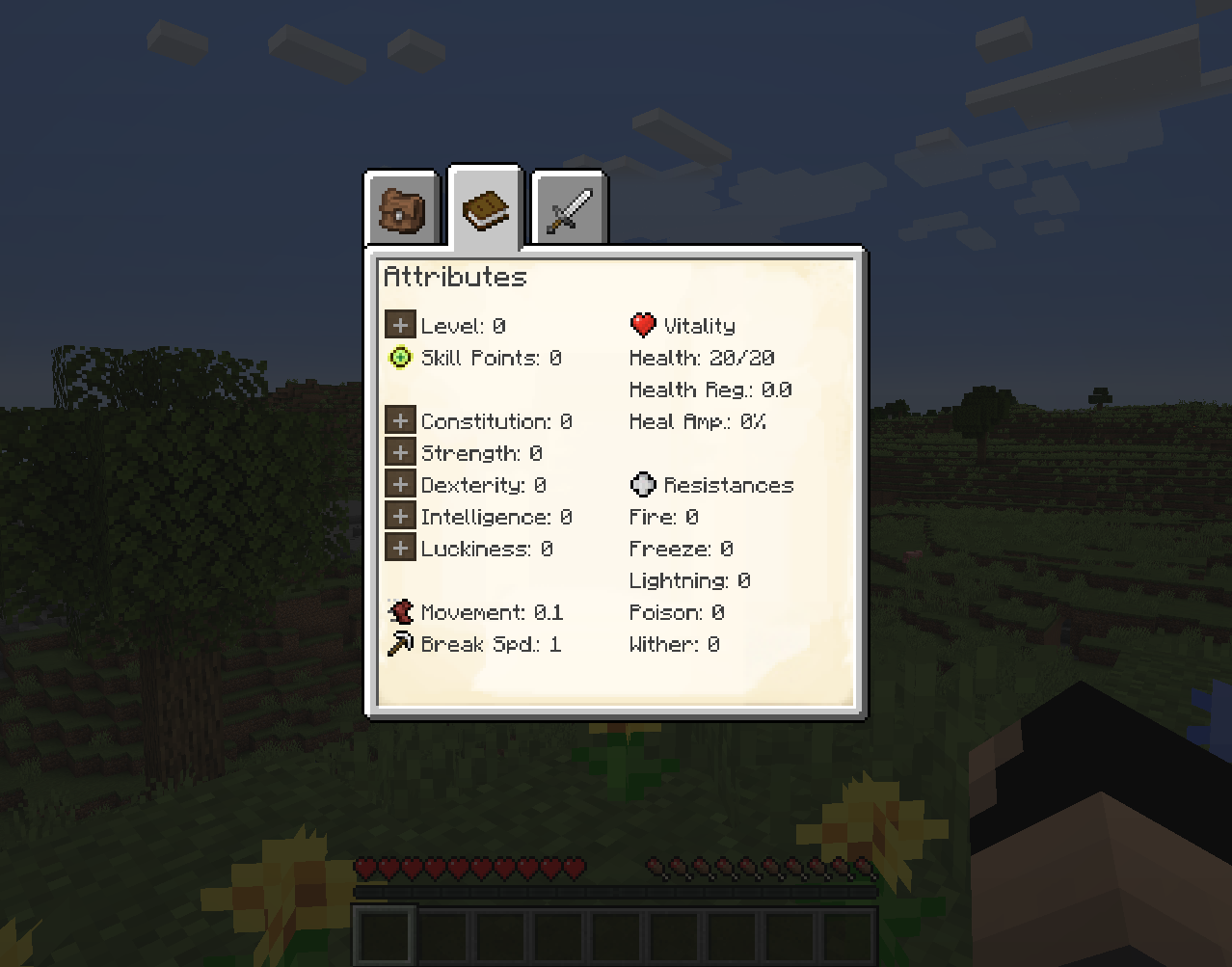 Attributes page