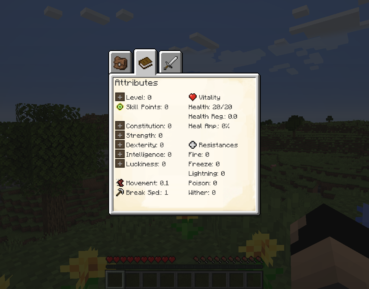 Player Ex Mod (1.19.2, 1.18.2) - Attributes, Levels and Skill Points 