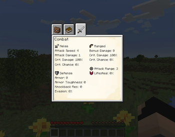 Combat Attributes Page