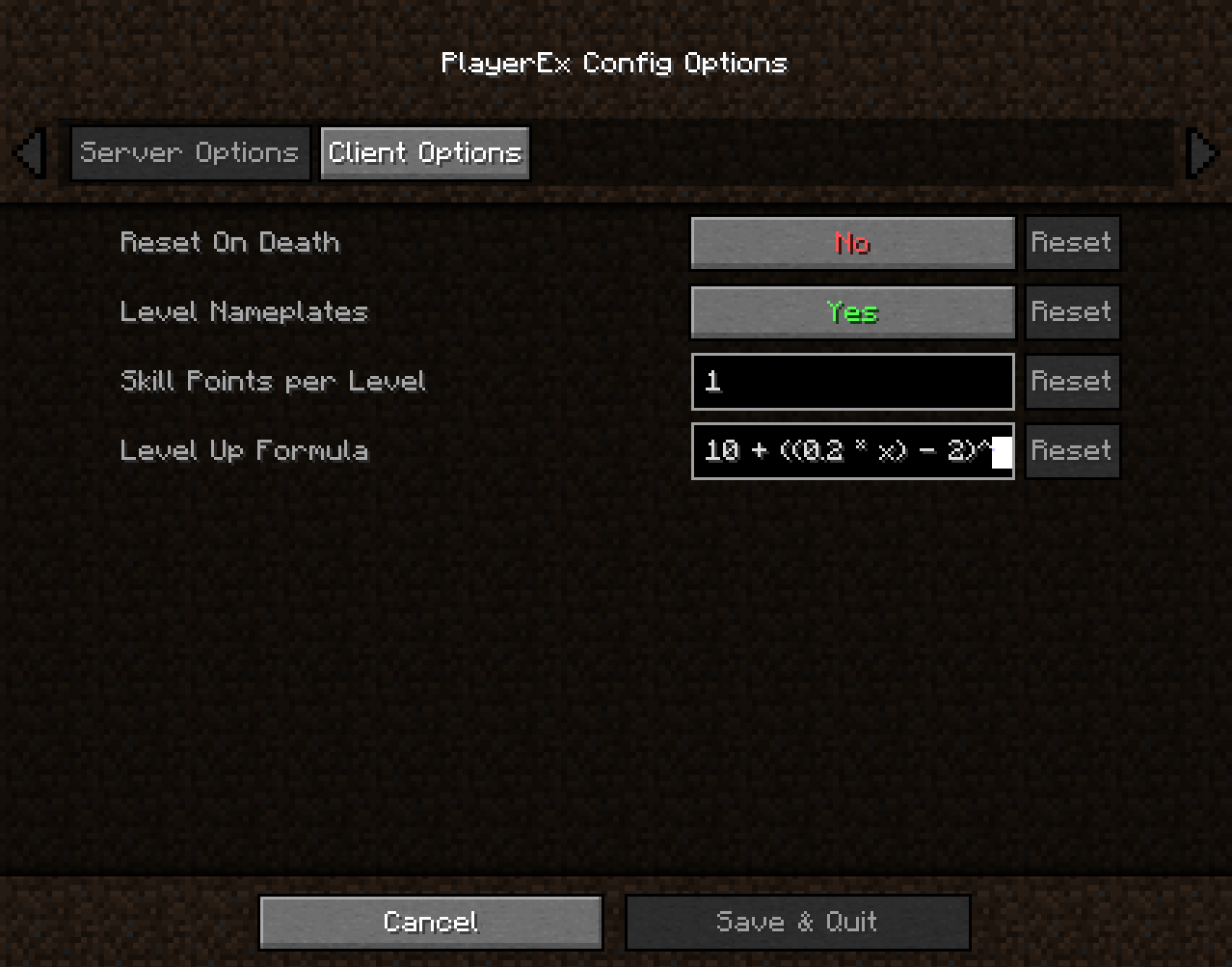 PlayerEx - Minecraft Mod