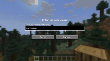 Input variable screen