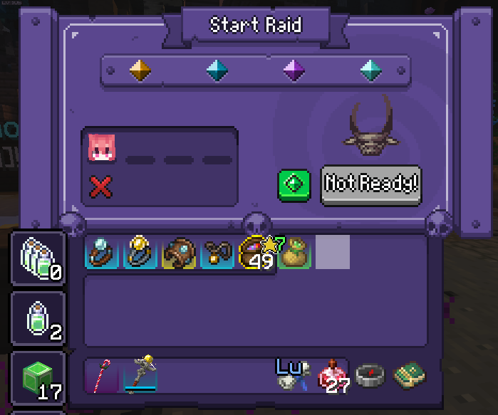 Start Raid menu