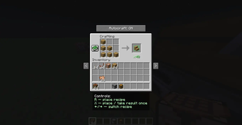 Auto crafting and switching interfaces