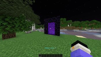 Arrow points toward runner's portal