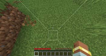 First person view of player hitbox