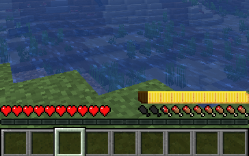 Stamina bar appears above hunger