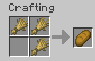 Bread is now craftable in the 2 by 2 crafting grid