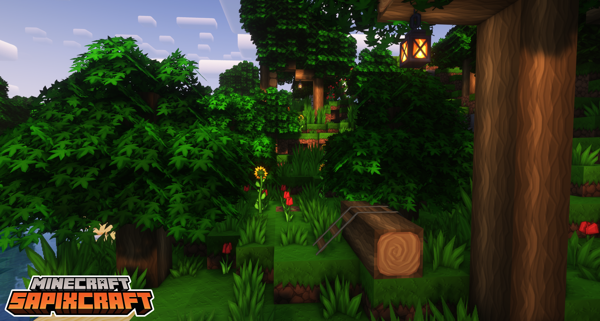 A forest using the lush foliage add-on