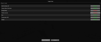 Mod config screen