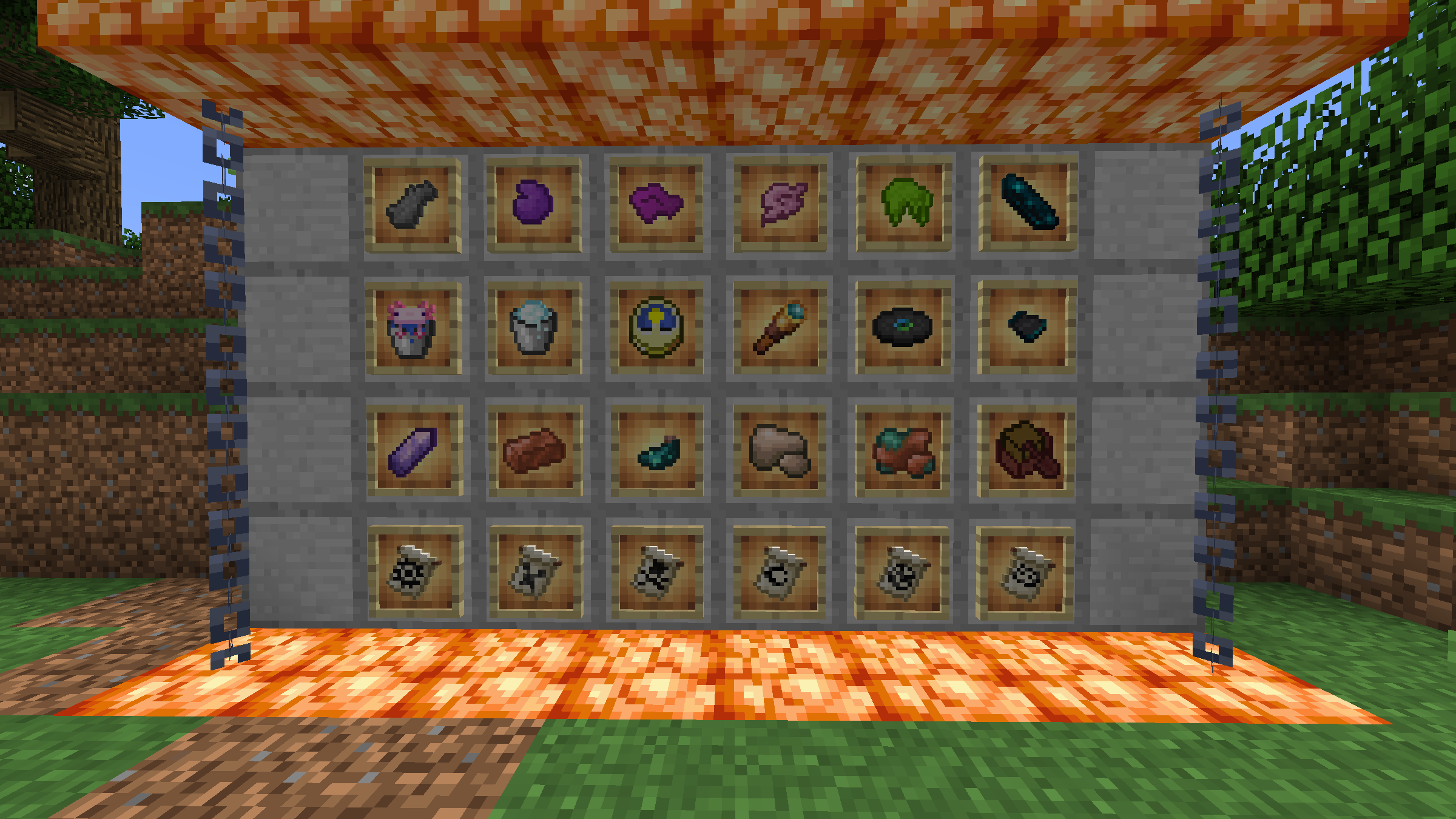 Wall of items