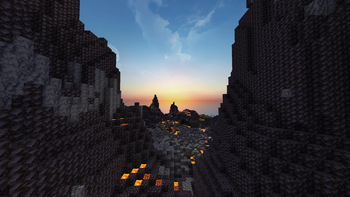 Sunset Over a Volcano