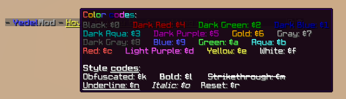 /yedel formatting